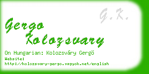 gergo kolozsvary business card